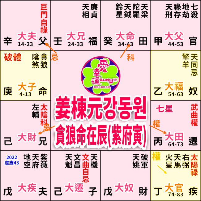 姜棟元命盤
