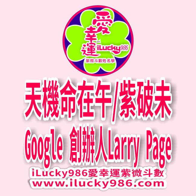 Larry Page 天機坐命 紫微破軍命在未