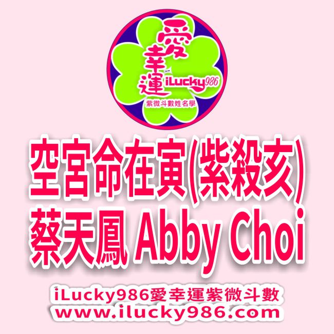 蔡天鳳 空宮命在寅 紫微七殺在亥